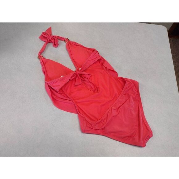 BAR III size S Pink Halter One Piece Swimsuit - Picture 2 of 3